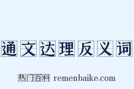 通文达理反义词是什么意思的图片